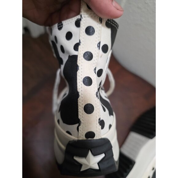 Converse Polka Dot Platform High-Top Sneakers White & Black Canvas Unisex Size 1 - Picture 14 of 15